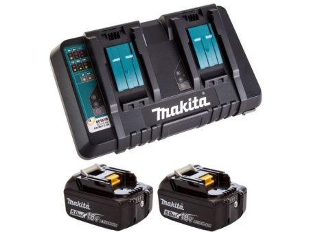 Комплект аккумулятор LXT 18.0 В BL1850B 2 шт. + зарядное устройство DC18RD (Набор BL1850B 18V 5,0 Ah 2 шт. + DC18RD двухпортовая) (MAKITA)