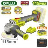 Углошлифмашина аккумуляторная DYLLU DTLAPB522