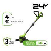Триммер аккумуляторный GreenWorks ST3002 (1АКБ 4,0А/ч + ЗУ) ST3002UB