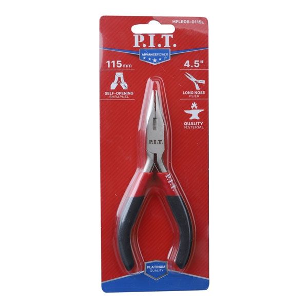 Длинногубцы мини прямые P.I.T. ADVANCE HPLR06-0115L, 115 мм, сталь CR-V, 63HRC, пружина