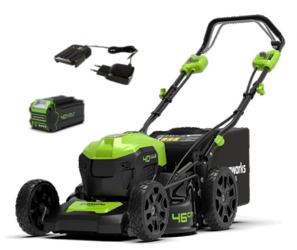 Газонокосилка аккумуляторная самоходная Greenworks GD40LM46SP (1АКБ 8,0А/ч +ЗУ) 2506807UH